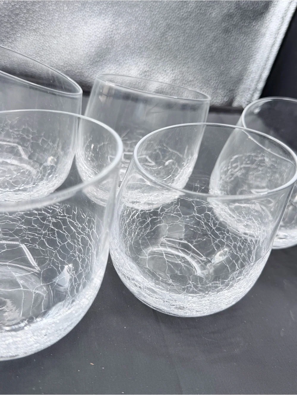 Pier 1 Clear Crackle Glass Tumbler Set - Home Dining